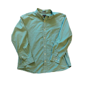 St. Johns Bay Green‎ Checkered Button Up Long Sleeve Size XL
